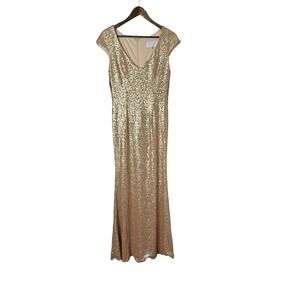 theia gold sequin dress Theia